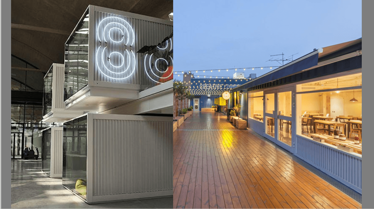 咖啡空间步道与室内展示面